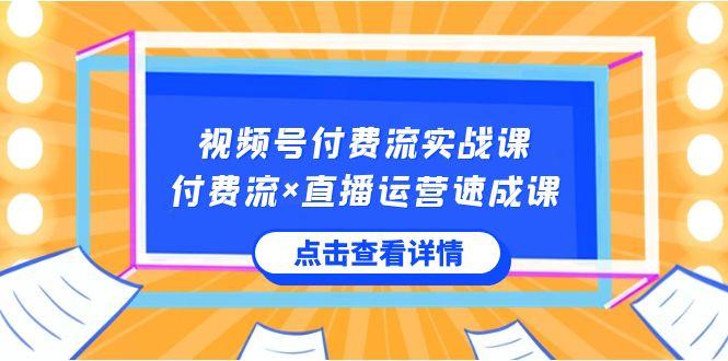 视频号付费流实战课，付费流×直播运营速成课，让你快速掌握视频号核心运营技能 - 小毅网创-小毅网创