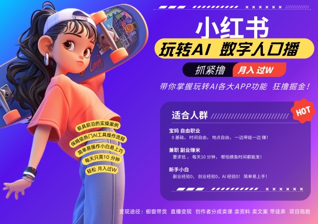 小红书数字人暴力起号，AI改写文案，再也不用费劲录口播，流量火爆月入破W轻松拿捏 - 小毅网创-小毅网创