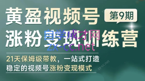 黄盈·视频号涨粉变现训练营 - 小毅网创-小毅网创