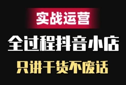 抖音小店精细化实战运营，只讲干货不废话 - 小毅网创-小毅网创
