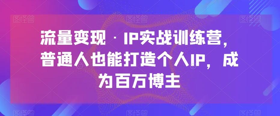 流量变现·IP实战训练营，普通人也能打造个人IP，成为百万博主 - 小毅网创-小毅网创
