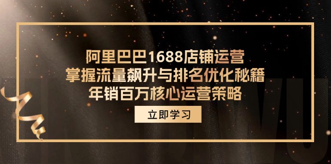 阿里巴巴1688店铺运营，掌握流量飙升与排名优化秘籍 年销百万核心运营策略 - 小毅网创-小毅网创