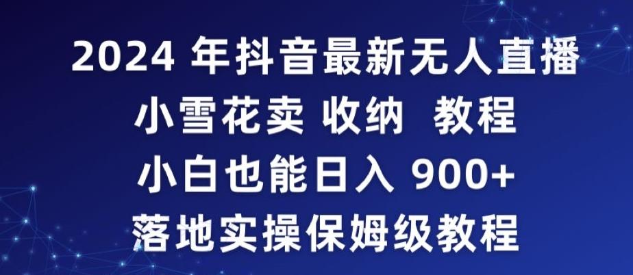 2024年抖音最新无人直播小雪花卖收纳教程，小白也能日入900+落地实操保姆级教程【揭秘】 - 小毅网创-小毅网创