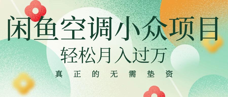 闲鱼卖空调小众项目 轻松月入过万 真正的无需垫资金 - 小毅网创-小毅网创