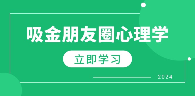 朋友圈吸金心理学：揭秘心理学原理，增加业绩，打造个人IP与行业权威 - 小毅网创-小毅网创