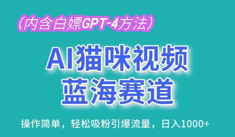 AI猫咪视频蓝海赛道，操作简单，轻松吸粉引爆流量，日入1K【揭秘】 - 小毅网创-小毅网创