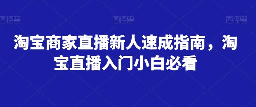 淘宝商家直播新人速成指南，淘宝直播入门小白必看 - 小毅网创-小毅网创
