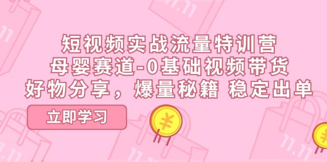 短视频实战流量特训营，母婴赛道-0基础带货，好物分享，爆量秘籍 稳定出单 - 小毅网创-小毅网创