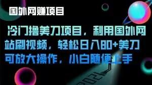 冷门撸美刀项目，利用国外网站刷视频，轻松日入80+美刀，可放大操作，小白随便上手 - 小毅网创-小毅网创