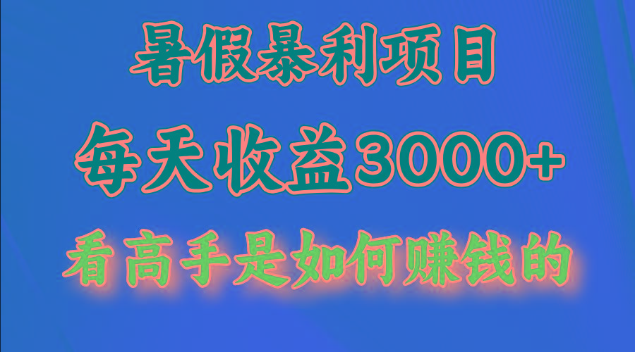 暑假暴力项目 1天收益3000+，视频号，快手，不露脸直播.次日结算 - 小毅网创-小毅网创