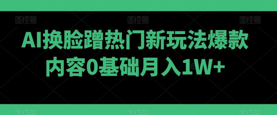 AI换脸蹭热门新玩法爆款内容0基础月入1W+ - 小毅网创-小毅网创