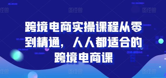 跨境电商实操课程从零到精通，人人都适合的跨境电商课-小毅网创