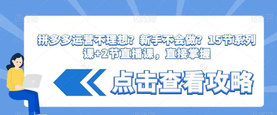 拼多多运营不理想？新手不会做？​15节系列课+2节直播课，直接掌握 - 小毅网创-小毅网创