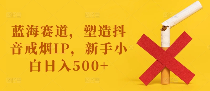 蓝海赛道，塑造抖音戒烟IP，新手小白日入500+【揭秘】 - 小毅网创-小毅网创