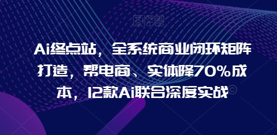 Ai终点站，全系统商业闭环矩阵打造，帮电商、实体降70%成本，12款Ai联合深度实战【0906更新】 - 小毅网创-小毅网创