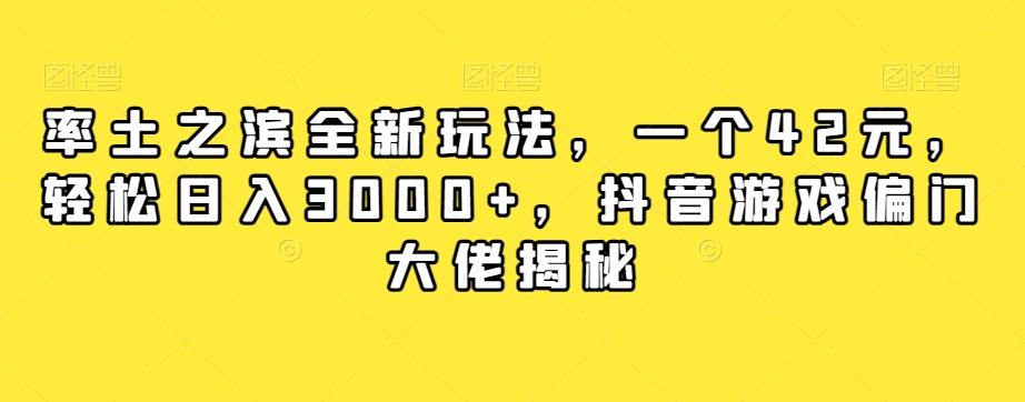 率土之滨全新玩法，一个42元，轻松日入3000+，抖音游戏偏门大佬揭秘 - 小毅网创-小毅网创
