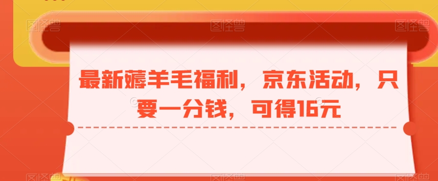 最新薅羊毛福利，京东活动，只要一分钱，可得16元 - 小毅网创-小毅网创