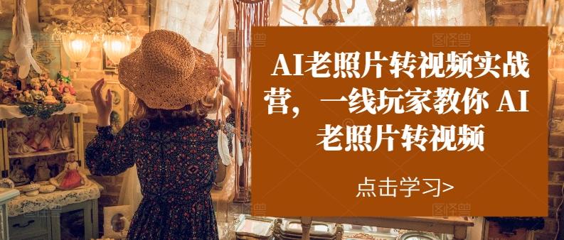 AI老照片转视频实战营，一线玩家教你AI老照片转视频 - 小毅网创-小毅网创