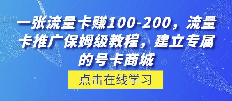 一张流量卡赚100-200，流量卡推广保姆级教程，建立专属的号卡商城 - 小毅网创-小毅网创