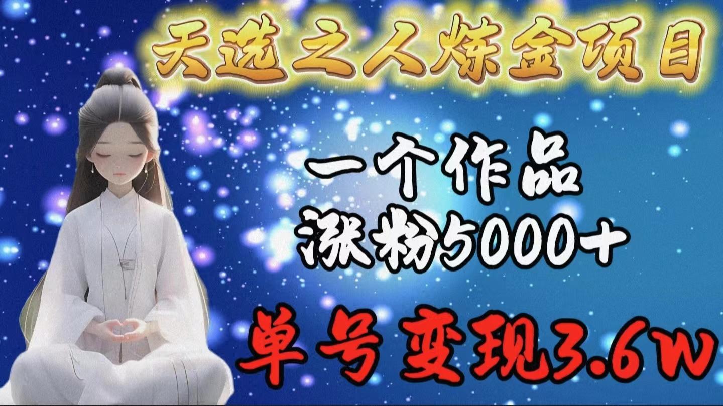 (9693期)天选之人炼金项目，一个作品涨粉5000+，单号变现3.6w - 小毅网创-小毅网创