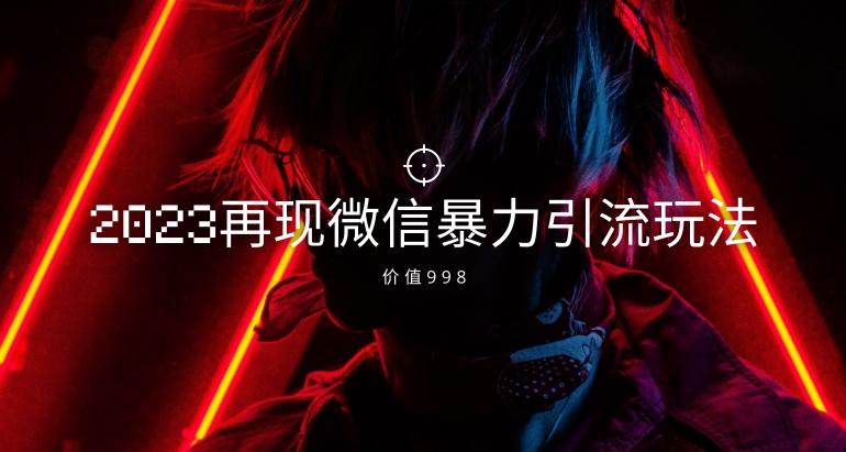 价值998元2023最新微信暴力引流玩法，日引流50-100+ - 小毅网创-小毅网创