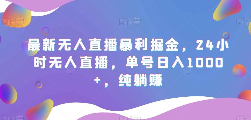 最新无人直播暴利掘金，24小时无人直播，单号日入1000+，纯躺赚 - 小毅网创-小毅网创