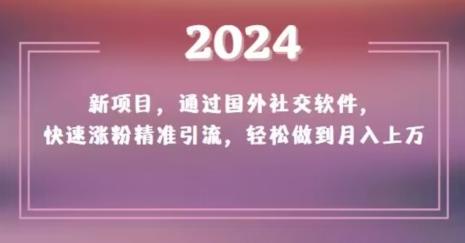 2024新项目，通过国外社交软件，快速涨粉精准引流，轻松做到月入上万【揭秘】 - 小毅网创-小毅网创