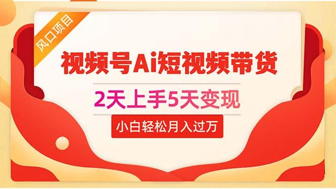 2天上手5天变现视频号Ai短视频带货0粉丝0基础小白轻松月入过万 - 小毅网创-小毅网创