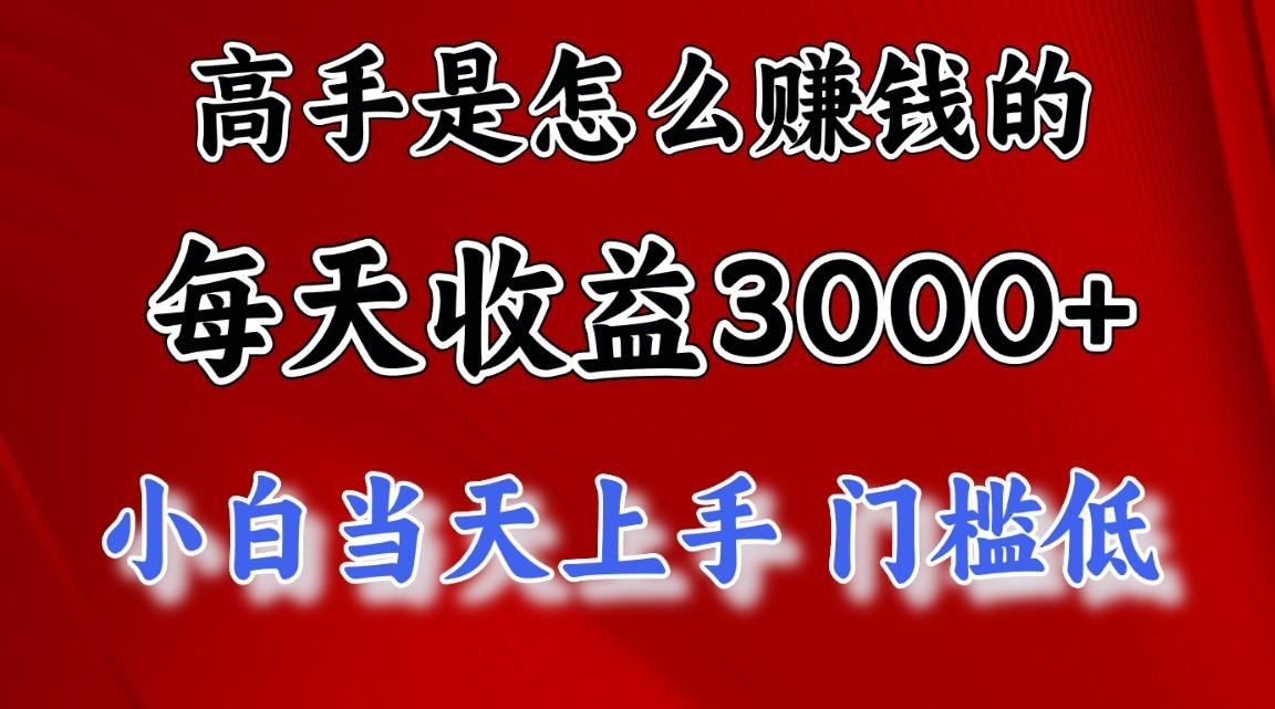 高手是怎么赚钱的，一天收益3000+，闷声发财项目，不是一般人能看懂的 - 小毅网创-小毅网创
