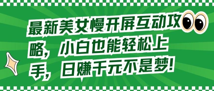 最新美女慢开屏互动攻略，小白也能轻松上手，日赚千元不是梦【揭秘】 - 小毅网创-小毅网创