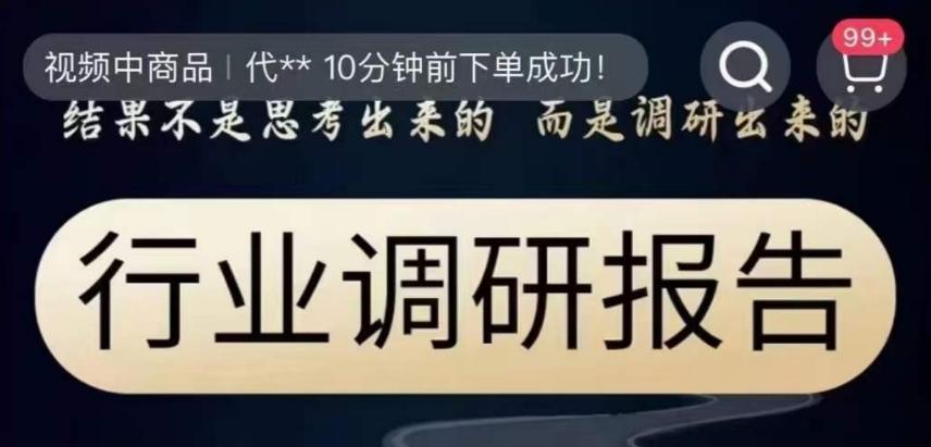 行业调研报告，结果不是思考出来的而是调研出来的 - 小毅网创-小毅网创