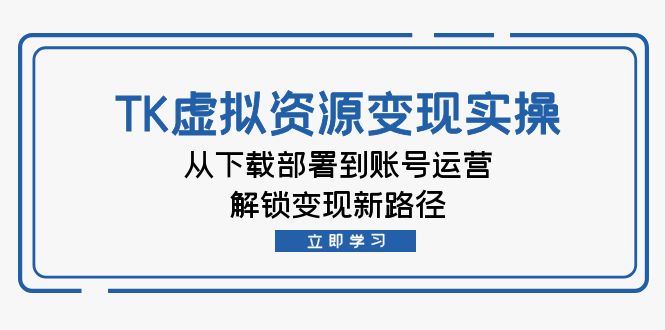 TK虚拟资料变现实操：从下载部署到账号运营，解锁变现新路径 - 小毅网创-小毅网创