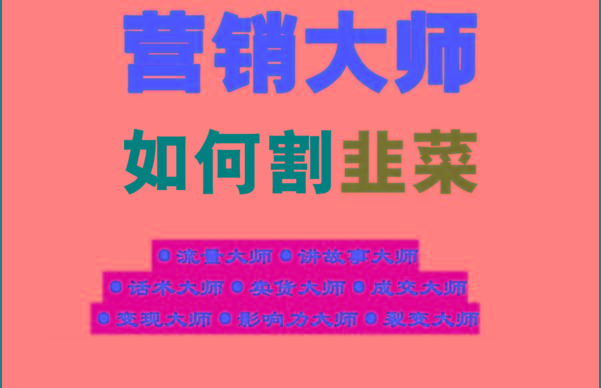 《营销大师如何割韭菜》禁止外传的大师绝学电子书 - 小毅网创-小毅网创