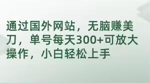 通过国外网站，无脑赚美刀，单号每天300+可放大操作，小白轻松上手【揭秘】 - 小毅网创-小毅网创