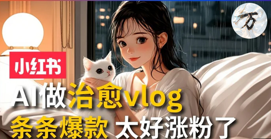 AI治愈系vlog动画视频，小红书1个月轻松涨粉破万，商单报价1500+日入2000+ - 小毅网创-小毅网创