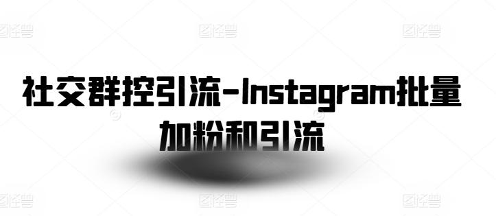 社交群控引流-Instagram批量加粉和引流 - 小毅网创-小毅网创