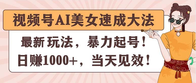 视频号AI美女速成大法，暴力起号，日赚1000+，当天见效 - 小毅网创-小毅网创