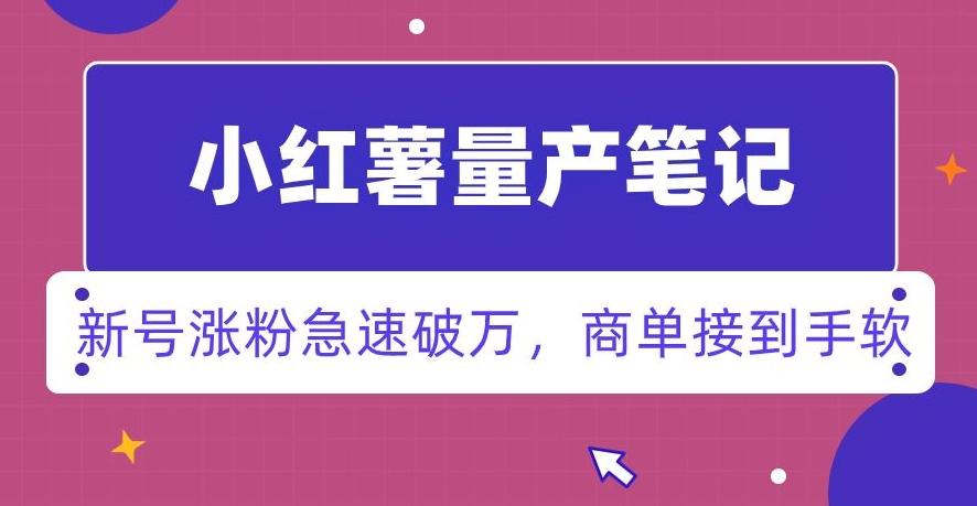 小红书量产笔记，一分种一条笔记，新号涨粉急速破万，新黑马赛道，商单接到手软【揭秘】 - 小毅网创-小毅网创