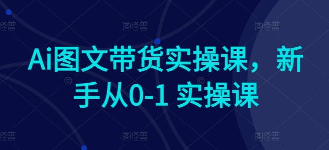 Ai图文带货实操课，新手从0-1 实操课 - 小毅网创-小毅网创