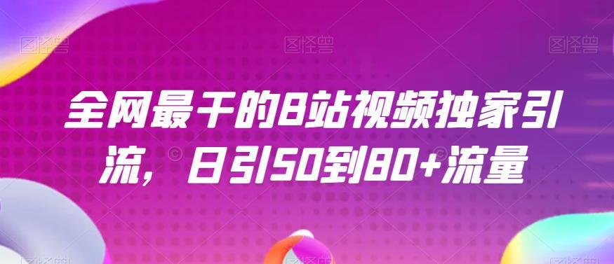 全网最干的B站视频独家引流，日引50到80+流量【揭秘】 - 小毅网创-小毅网创