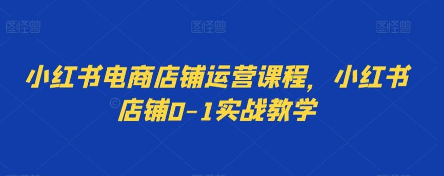 小红书电商店铺运营课程，小红书店铺0-1实战教学 - 小毅网创-小毅网创