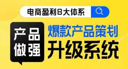 电商盈利8大体系 ·产品做强​爆款产品策划系统升级线上课，全盘布局更能实现利润突破 - 小毅网创-小毅网创