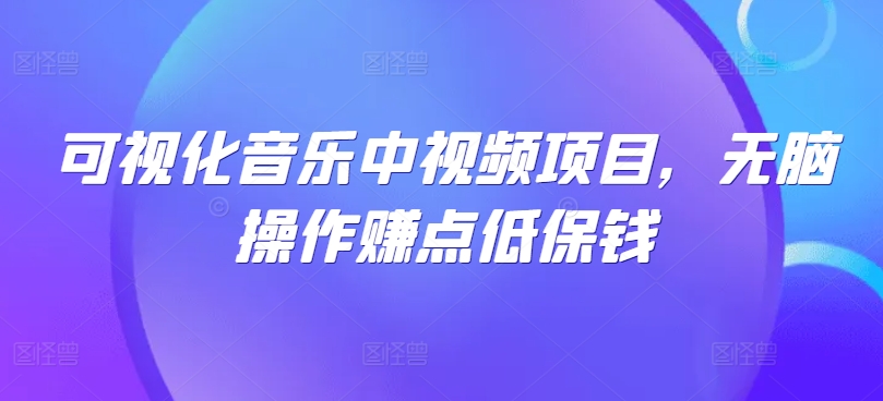 可视化音乐中视频项目，无脑操作赚点低保钱 - 小毅网创-小毅网创