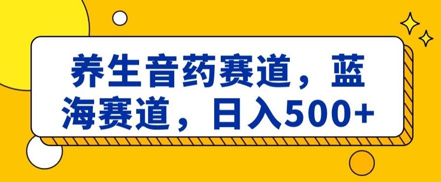 养生音药赛道，蓝海赛道，日入500+【揭秘】 - 小毅网创-小毅网创