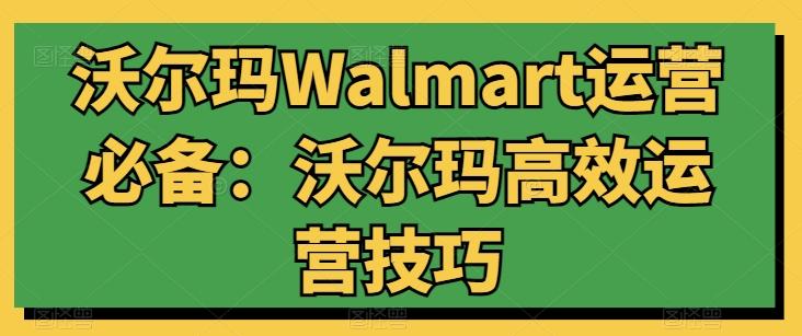 沃尔玛Walmart运营必备：沃尔玛高效运营技巧 - 小毅网创-小毅网创