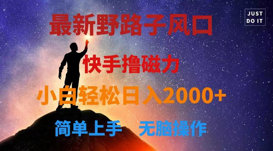 最新风口！快手撸磁力，野路子，小白无脑操作日入2000+ - 小毅网创-小毅网创