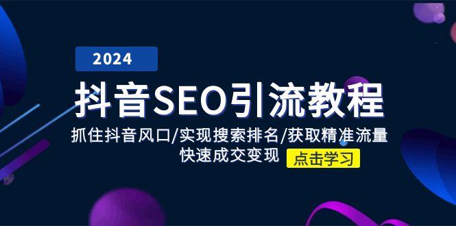 抖音 SEO引流教程：抓住抖音风口/实现搜索排名/获取精准流量/快速成交变现 - 小毅网创-小毅网创