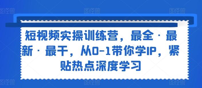 短视频实操训练营，最全·最新·最干，从0-1带你学IP，紧贴热点深度学习 - 小毅网创-小毅网创