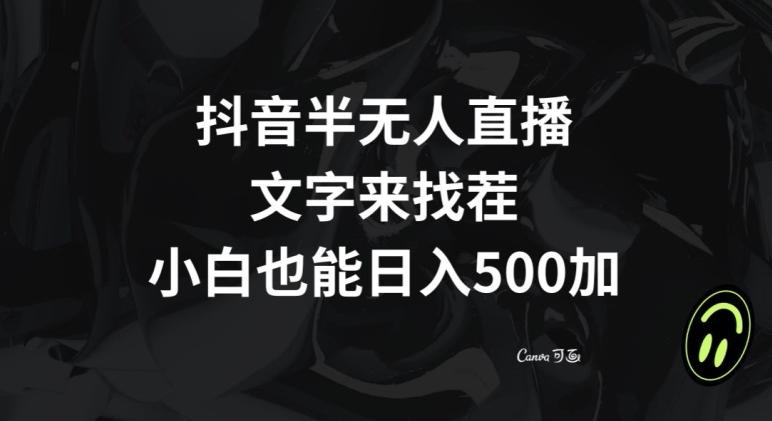 抖音半无人直播，文字来找茬小游戏，每天收益500+【揭秘】 - 小毅网创-小毅网创