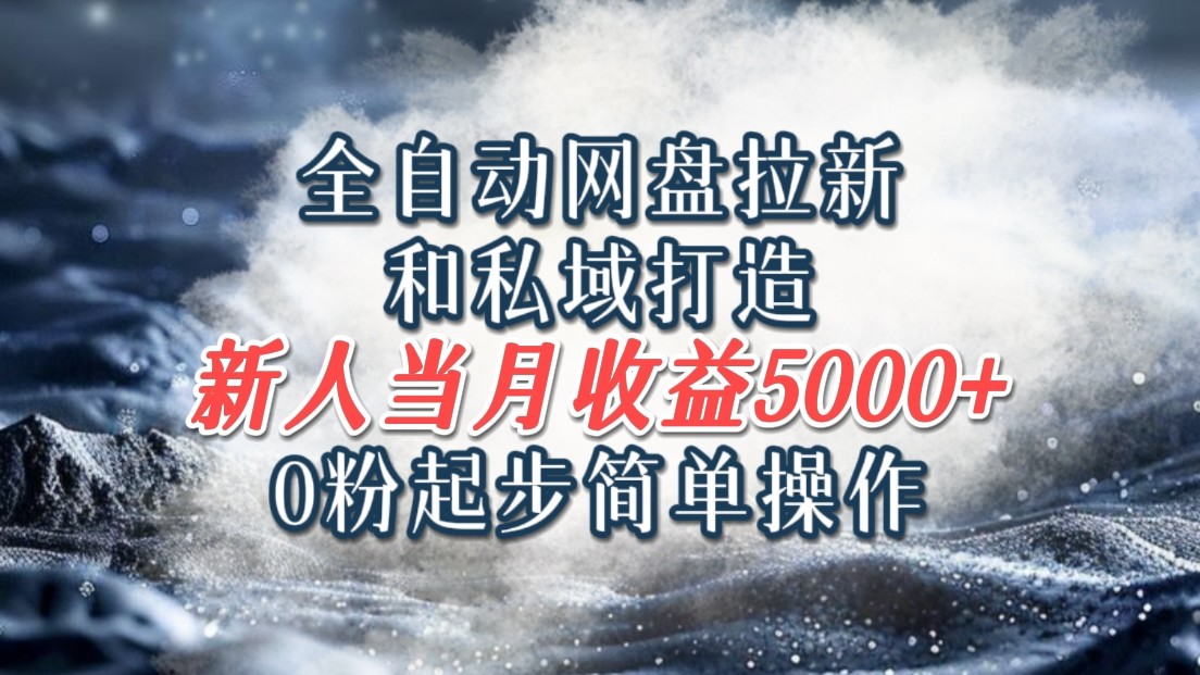 全自动网盘拉新和私域打造，0粉起步简单操作，新人入门当月收益5000以上 - 小毅网创-小毅网创
